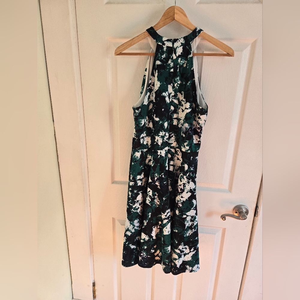 AQUA green abstract halter skater dress sz S, NWT - Picture 13 of 13